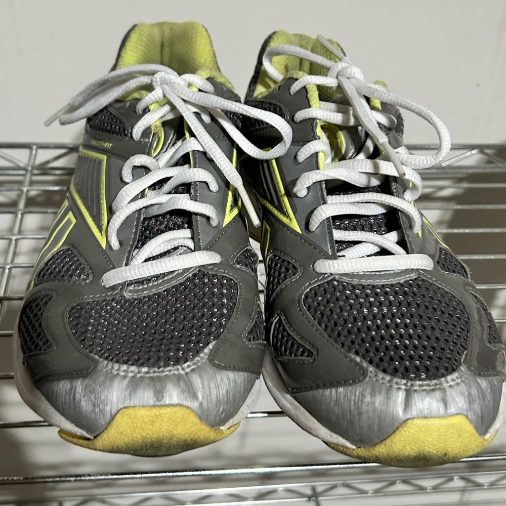 Womens Reebok Running Shoes Size 8.5 Gray Yellow Athletic Sneakers‎